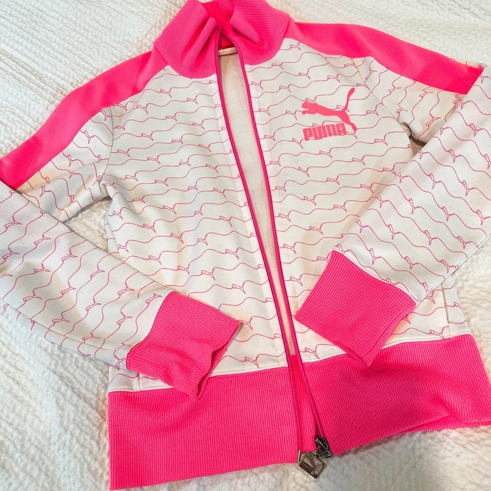 Puma retro fuchsia Pink White Jacket